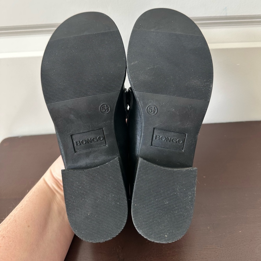 Bongo Buckle Loafers Vintage Black Faux Leather Chunky Heel Women’s Size 5.5 - Picture 5 of 9